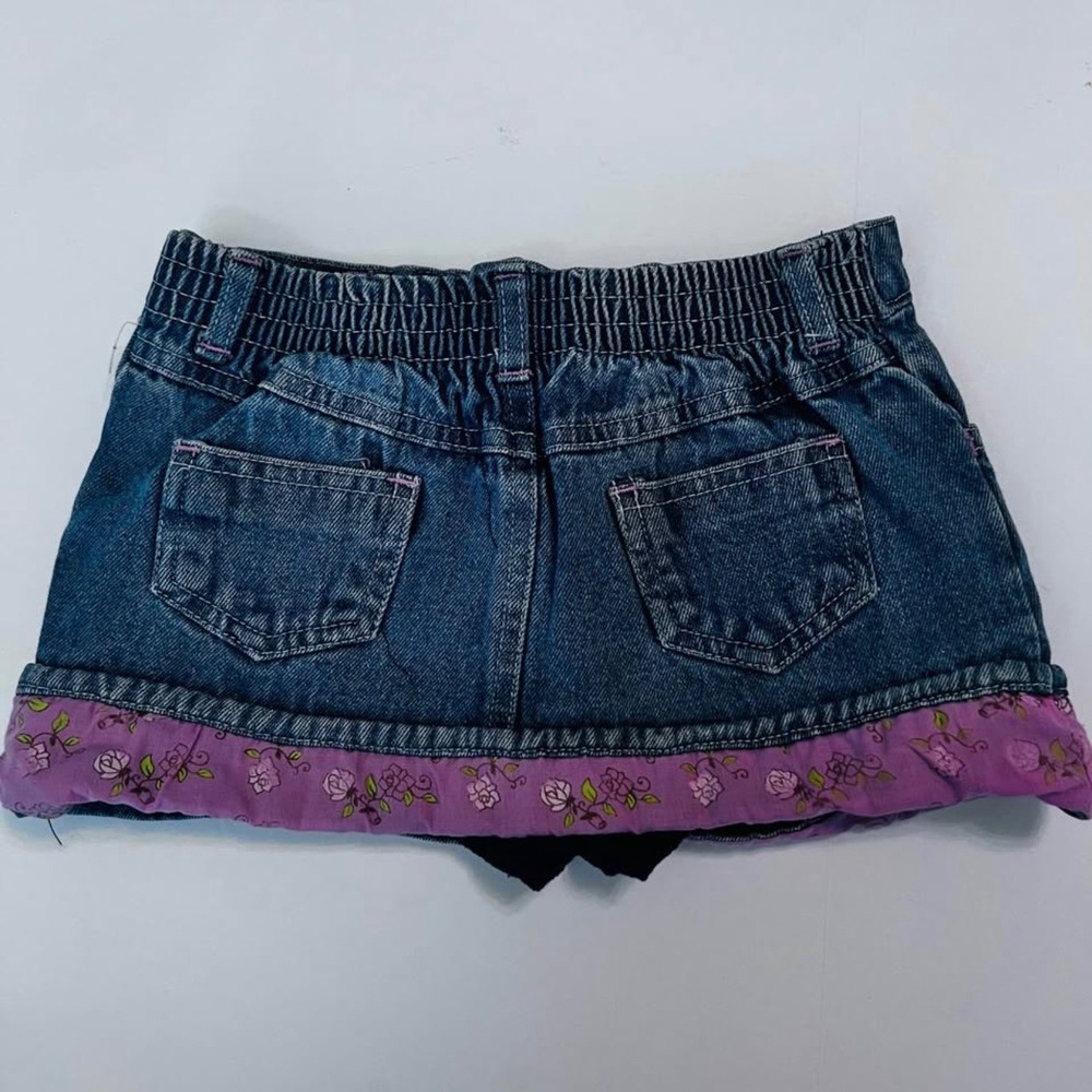 Disney Princess Girls Denim Skort Size 5 Embroidered Floral - Picture 5 of 7